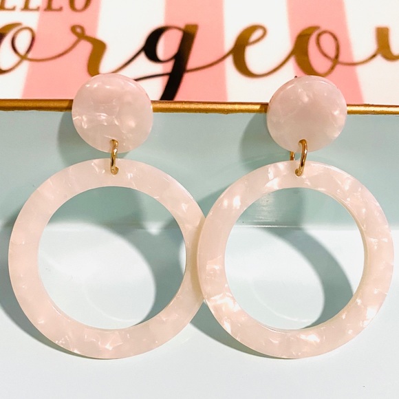 Jewelry - •White Acrylic Resin Hoops•